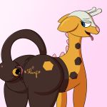  2018 anus autocunnilingus butt dabelette digital_media_(artwork) female girafarig licking mammal masturbation multihead nintendo oral oral_masturbation pok&eacute;mon pok&eacute;mon_(species) pussy saliva simple_background solo tail_head tail_mouth text tongue tongue_out vaginal vaginal_masturbation video_games 