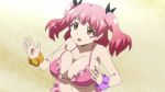  10s 1girl animated animated_gif bikini bounce bouncing_breasts breasts cleavage fujinoki_nene hajimete_no_gal huge_breasts pink_hair solo star 
