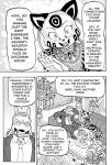  2018 anthro clothed clothing comic daigaijin dialogue duo english_text feline female fur furryfight_chronicles hair hippopotamus inside male mammal monochrome nighthawk_(ffc) text 