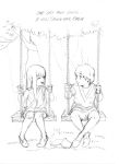  1boy 1girl albyee bangs couple darling_in_the_franxx greyscale hetero hiro_(darling_in_the_franxx) horns long_hair monochrome short_hair zero_two_(darling_in_the_franxx) 