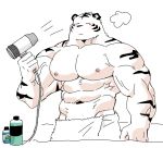  2018 abs anthro biceps digital_media_(artwork) feline fur hi_res kemono male mammal muscular muscular_male nipples pecs syukapong tiger white_tiger 