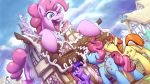  2018 cutie_mark earth_pony equine female feral friendship_is_magic group hair hi_res horse macro mammal mr_cake_(mlp) mrs_cake_(mlp) my_little_pony open_mouth outside pegasus pinkie_pie_(mlp) pony rainbow_dash_(mlp) tongue tsitra360 twilight_sparkle_(mlp) wings 