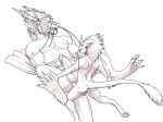  2016 anal anal_penetration anthro anthro_on_anthro anus anvil_position balls claws digitigrade dragon eastern_dragon flesh_whiskers flight_rising fur furred_dragon horn imperial_dragon larger_anthro larger_male legs_up male male/male nipples pearlcatcher_dragon penetration penis pheel precum sex size_difference small_dom_big_sub smaller_anthro smaller_male tail_tuft teeth tuft 