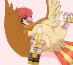  alcohol ambiguous_gender avian beak beer beverage bird censored creative_censorship edit feral holding_object humor male nintendo pidgeotto pok&eacute;mon pok&eacute;mon_(species) prehensile_feet simple_background solo tya. video_games 