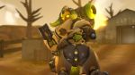  &lt;3 16:9 2018 3d_(artwork) anus bckiwi big_butt butt digital_media_(artwork) female hi_res horn looking_at_viewer looking_back machine omnic orisa_(overwatch) overwatch pussy robot solo source_filmaker source_filmmaker taur video_games 