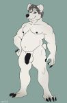  anthro balls bear belly big_belly dbd flaccid humanoid_penis looking_at_viewer male mammal nipples nude overweight penis polar_bear smile solo standing 