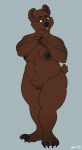  anthro bear breasts dbd female mammal nipples nude pubes pussy simple_background slightly_chubby smile standing 