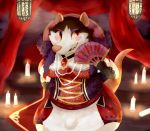  2018 anthro apron armello breasts candle clothed clothing female griotte_(armello) jewelry keppo_(artist) makeup mammal necklace pocket rat rodent solo 