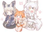  2018 5_fingers :3 animal_humanoid arctic_wolf arctic_wolf_(kemono_friends) armwear bat-eared_fox bat-eared_fox_(kemono_friends) biped black_clothing black_hair blep blush bow_tie breasts brown_eyes canine canine_humanoid clothing countershade_tail countershading curled_tail cute_fangs cutoffs denim denim_shorts digital_drawing_(artwork) digital_media_(artwork) dog dog_humanoid domestic_dog_(kemono_friends) dress_shirt elbow_gloves eyelashes female fluffy fluffy_tail front_view frown gloves grey_clothing grey_eyes grey_hair group hair half-closed_eyes half-length_portrait holding_object humanoid humanoid_hands inner_ear_fluff jacket japanese kemono_friends legwear light_skin long_hair looking_at_viewer looking_away mammal medium_breasts multicolored_hair necktie on_one_leg one_eye_closed open_frown open_mouth open_smile orange_clothing orange_hair orange_tail outline pawprint pink_tongue plaid pleated_skirt pointing portrait scarf shiba_inu shirt short_hair shorts simple_background size_difference skirt smile snowman standing stockings sweat sweatdrop tan_clothing tan_countershading tan_hair tan_skin tan_tail tongue tongue_out two_tone_hair two_tone_tail white_background white_clothing white_hair wink wolf wolf_humanoid worried yellow_eyes 亮テレ 