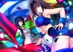  akeyama_kitsune aozaki_aoko ass black_eyes black_hair blue_eyes blue_hairband bob_cut boots breasts brown_hair car closed_eyes confetti dress ground_vehicle hair_intakes hairband halter_top halterneck hand_on_hip kuonji_alice large_breasts long_hair looking_at_viewer looking_back mahou_tsukai_no_yoru miniskirt motor_vehicle multiple_girls race_queen short_dress short_hair skirt small_breasts taut_clothes thigh_boots thighhighs thighs umbrella wrist_cuffs 