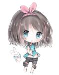  :d a.i._channel animal bangs barefoot big_head black_shorts blue_eyes blue_jacket blush brown_hair bunny chibi clothed_animal cottontailtokki eyebrows_visible_through_hair hair_between_eyes hair_ribbon highres jacket kizuna_ai long_hair midriff multicolored_hair navel open_clothes open_jacket open_mouth pink_hair pink_ribbon ribbon shirt short_shorts short_sleeves shorts simple_background smile solo standing streaked_hair virtual_youtuber white_background white_shirt 
