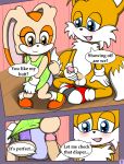  ... 2014 ageplay anthro butt canine clothing comic cream_the_rabbit cub dialogue diaper duo english_text female fox hi_res lagomorph male male/female mammal masturbation miles_prower nipples nude rabbit sonic_(series) text unistar video_games young 