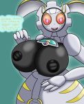  areola big_areola big_breasts breasts dialogue digital_media_(artwork) english_text female female_focus huge_breasts humanoid looking_at_viewer machine magearna nintendo nipples open_mouth pink_eyes pok&eacute;mon pok&eacute;mon_(species) red_sclera semi-anthro simple_background solo text tongue trigoat_(artist) video_games 