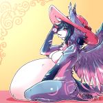  anthro avian bluhcat breasts endosoma featureless_breasts feline female gryphon kay_(toaofspace) lynx mammal paws pregnant solo wings 