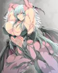  1girl armpits bat_wings breasts capcom choker demon_girl female green_hair jin-jin large_breasts morrigan_aensland muscle muscular_female solo succubus thick_thighs thighs vampire_(game) wings 