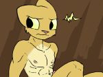  2018 anthro digital_media_(artwork) erection feline fur kazerad khajiit male mammal nude oblivion penis penis_tip prequel s&#039;thengir simple_background solo the_elder_scrolls video_games webcomic yellow_eyes yellow_fur 