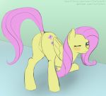  anus bent_over embarrassed equine female feral fluffytuft fluttershy_(mlp) friendship_is_magic horse looking_at_viewer mammal my_little_pony pony pussy solo 