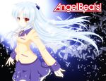  angel_beats! blazer blue_hair chirio_(philmorekingdom) colorized feathers highres jacket long_hair school_uniform solo tenshi_(angel_beats!) yellow_eyes yosugara_shou 