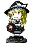  akeyoru bobblehead fallout fallout_3 gatling_gun gun kirisame_marisa mini-hakkero solo touhou vault_boy weapon 