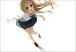  bad_id bad_pixiv_id blonde_hair blue_eyes from_above highres k-on! kotobuki_tsumugi kurage long_hair school_uniform solo 