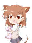  bad_id bad_pixiv_id brown_eyes brown_hair clothes_in_front fang kemonomimi_mode misaka_mikoto rubii school_uniform short_hair solo surprised sweater_vest to_aru_majutsu_no_index trembling 