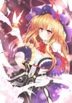  bad_id bad_pixiv_id blonde_hair dress fan folding_fan hat red_eyes ryuji_(ikeriu) solo touhou umbrella yakumo_yukari 