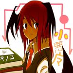  bad_id bad_pixiv_id book head_wings kiyomasa koakuma mushroom necktie no_nose red_hair solo touhou 