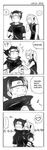  1girl 4koma artist_request comic couple english forehead_protector greyscale hard_translated haruno_sakura hetero konohagakure_symbol monochrome naruto naruto_(series) ninja speech_bubble third-party_source uchiha_sasuke 