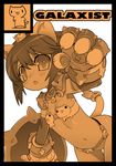  :o animal_ears armor bent_over black_border blade_(galaxist) blush border cat cat_ears chestnut_mouth circle_cut claws crown flat_chest gloves hair_between_eyes looking_at_viewer lowres midriff mini_crown monochrome navel open_mouth orange_(color) original outstretched_arm paw_gloves paws shield short_hair shoulder_pads simple_background solo stomach tail tail_ring thigh_gap white_background 