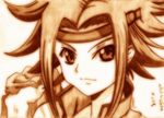  bad_id bad_pixiv_id code_geass godees headband highres kallen_stadtfeld monochrome solo 