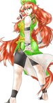  alternate_costume bad_id bad_pixiv_id bare_shoulders bike_shorts braid breasts china_dress chinese_clothes detached_sleeves dragon dress hair_ribbon hat hong_meiling large_breasts long_hair looking_back red_hair ribbon solo somsom star touhou twin_braids very_long_hair 
