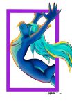 andromorph anthro blue_body blue_fur claws digital_media_(artwork) dragon fur furred_dragon hair hi_res horn intersex mammal red_eyes ryuka ryukak ryukakart ryuu_(disambiguation) ryuu_kagayaki scalie simple_background solo tail