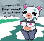  2017 aliasing animal_crossing anthro beady_eyes belly big_breasts biped black_eyes black_nose breasts clothing countershade_torso countershading dialogue digital_drawing_(artwork) digital_media_(artwork) english_text exposed_breasts eyelashes featureless_feet featureless_hands female flurry_(animal_crossing) front_view full-length_portrait gloves_(marking) grass green_body grey_clothing hamster huge_breasts klutzatdusk looking_down mammal markings multicolored_body muzzle_(marking) navel nintendo nipple_slip nipples open_mouth open_smile outside overweight overweight_female pink_nipples portrait rodent shirt shortstack sky small_clothing smile snow solo standing sweatpants tan_body tan_countershading tank_top text video_games white_body x_navel 