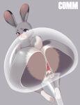 absurd_res anthro anus biped butt disney eyelashes female fur genitals hi_res judy_hopps lagomorph leporid looking_at_viewer looking_back mammal multicolored_body pupils pussy rabbit revifrry smile zootopia