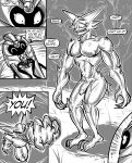 2019 3_toes 5_fingers after_transformation ambiguous_gender angry balls cofagrigus comic confusion dragmon duo english_text feet fingers generation_1_pokemon generation_5_pokemon genitals greyscale happy haunter hi_res male monochrome nintendo nipples nude penis pokemon pokemon_(species) speech_bubble standing text toes