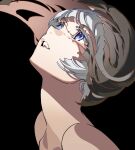  blue_eyes copyright_request highres long_neck multicolored_eyes open_mouth pale_skin tears teeth water_drop white_hair yoneyama_mai 