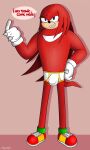 2023 3:5 absurd_res anthro azusagp bottomwear briefs bulge clothed clothing digital_media_(artwork) fur genitals gloves hair handwear hi_res knuckles_the_echidna male mammal mostly_nude open_mouth penis sega simple_background smile solo sonic_the_hedgehog_(series) tail text tight_bottomwear tight_clothing tighty_whities underwear white_briefs white_clothing white_underwear