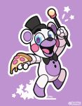  2018 animatronic bear bow_tie buttons_(fastening) cute digital_media_(artwork) five_nights_at_freddy&#039;s food freddy_fazbear&#039;s_pizzeria_simulator hat helpy_(fnaf) machine mammal oomles pizza robot star top_hat video_games 