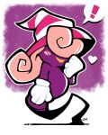 &lt;3 blush clothing female ghost gloves hair handwear hat headgear headwear humanoid legendofnerd lipstick long_hair makeup mario_bros nintendo not_furry paper_mario paper_mario:_the_thousand_year_door pink_hair purple_body shadow_siren signature simple_background smile solo spirit vivian_(mario)