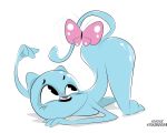  anthro arthropod ass_up blue_fur butt butterfly cartoon_network cat darkcarnivora_(artist) feline female fur insect mammal mature_female nicole_watterson nude simple_background solo the_amazing_world_of_gumball white_background 