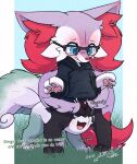 alolan_form alolan_vulpix animal_genitalia anthro anthro_on_feral balls bestiality biped black_body black_fur blue_eyes bodily_fluids bottomless bottomless_male braixen clothed clothing digitigrade embarrassed eyewear female feral freckles fur generation_6_pokemon genital_fluids genitals gingy_(gingy_k_fox) gingy_k_fox glasses hi_res hoodie juniper_(coffeefly) male male/female male_on_feral meme nintendo oblivious penis penis_tip pokemon pokemon_(species) precum purple_body purple_fur quadruped red_body red_fur regional_form_(pokemon) sheath shiny_pokemon these_aren&#039;t_my_glasses topwear white_body white_fur