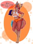 absurd_res anthro blue_ears blue_eyes blue_nose blush canid canine canis feet femboy_hooters fur girly hair hi_res looking_at_viewer male mammal momodesugart paws red_wolf smile solo tail text tula_wolf wolf