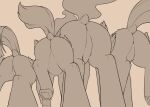 2024 butt cold-blooded-twilight equid equine faceless_character faceless_female featureless_crotch female feral friendship_is_magic fur greyscale group hasbro hi_res hooves low-angle_view mammal monochrome my_little_pony pegasus princess_cadance_(mlp) princess_celestia_(mlp) princess_luna_(mlp) quadruped tail twilight_sparkle_(mlp) wings worm&#039;s-eye_view