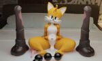 anal_beads animal_dildo animal_sex_toy anthro balls bed bedroom_eyes blender_(software) blender_cycles canid canine dildo equine_dildo fox furniture genitals girly hi_res male mammal narrowed_eyes penis seductive sex_toy skippyarts solo