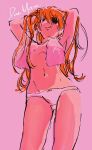  1girl blush breasts dan_da_dan86 eyepatch hair_between_eyes highres long_hair looking_at_viewer medium_breasts navel neon_genesis_evangelion panties solo souryuu_asuka_langley two_side_up underwear 