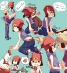  4boys beanie chicken_boy dog dog_boy dog_tail hat heart matto_(parappa_the_rapper) multiple_boys multiple_views niwatori_sensei_(parappa_the_rapper) parappa parappa_the_rapper pj_berri red_beanie tail tank_top yachimata_1205 