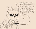 anthro beverage catnap_(poppy_playtime) coffee coffee_mug domestic_cat felid feline felis hi_res male mammal poppy_playtime smiling_critters solo tired_eyes unknown_artist