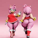 3d_(artwork) amy_rose anthro big_butt breasts butt digital_media_(artwork) eulipotyphlan female green_eyes hedgehog hi_res mammal muscular muscular_anthro muscular_female pink_body sega solo sonic_the_hedgehog_(series) thick_thighs vulkyasha