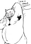  anthro armpit_hair barazoku boar chub_(disambiguation) invalid_tag male male/male mammal musk nooken porcine slightly_chubby smell solo sweat 