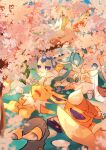  animal_focus black_fur blurry blurry_foreground cherry_blossoms closed_eyes commentary_request espeon evolutionary_line fins flareon glaceon head_fins highres in_tree jolteon leafeon lxipceluceos5r6 no_humans one_eye_closed orange_fur outdoors pokemon pokemon_(creature) prehensile_ribbon purple_eyes sitting sitting_in_tree sleeping sylveon tree umbreon vaporeon white_fur yellow_fur 
